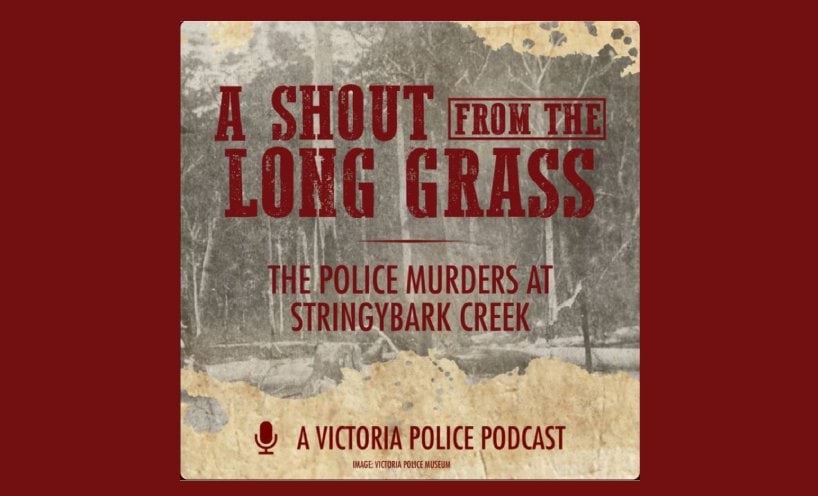 The podcast graphic, with an image of the Australian bushland, with the text 