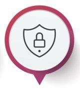 Icon of lock inside of a privacy shield