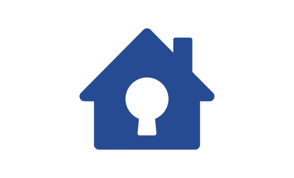 Icon of a house with a key lock