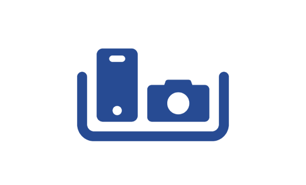 Icon of a mobile phone and camera