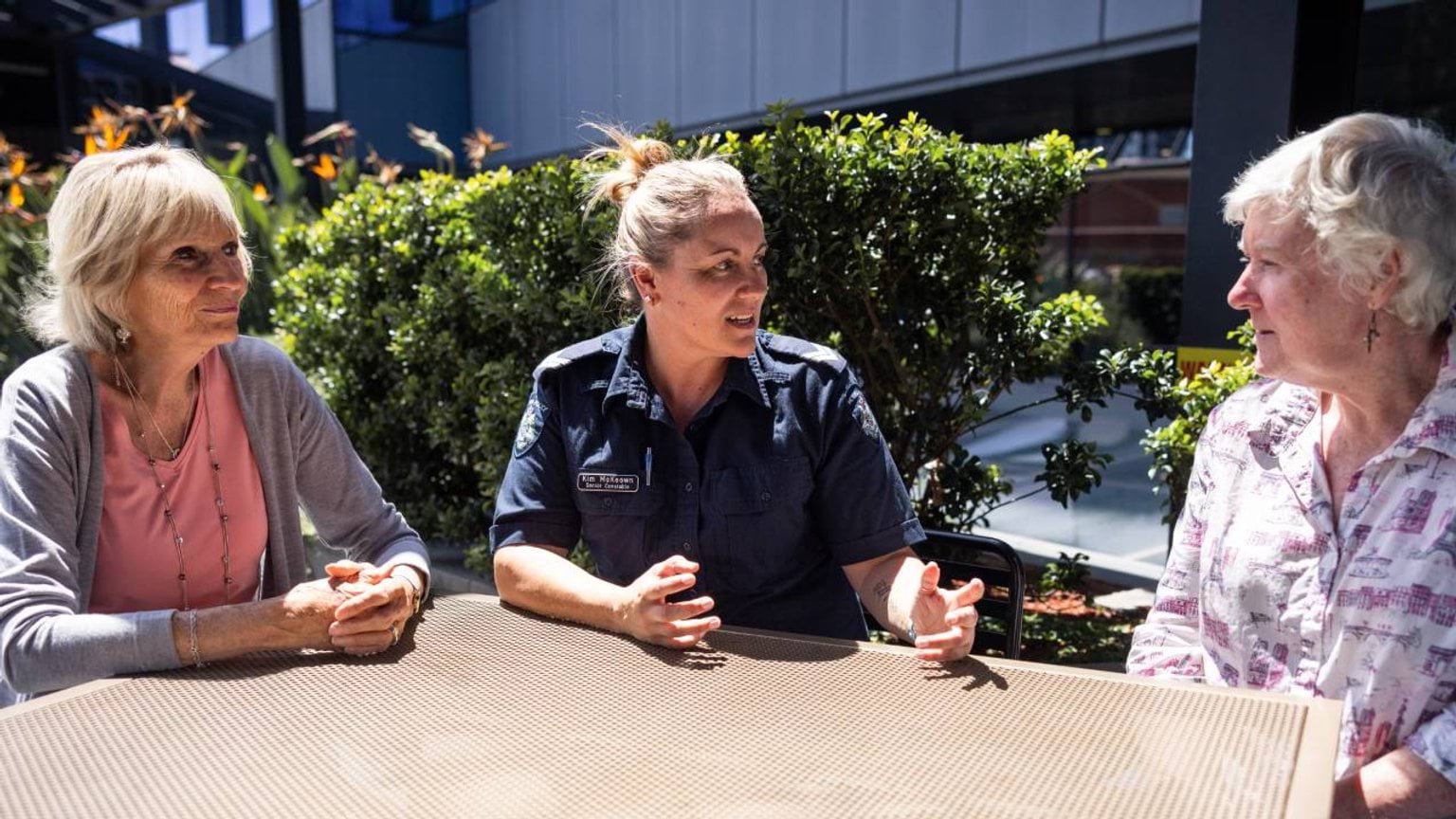 Police Life stories - Looking out for older Victorians - two senior women talking to a female police officer