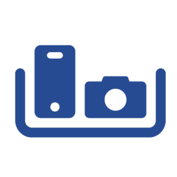 Icon of a mobile phone and camera.