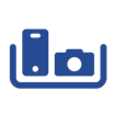 Icon of a mobile phone and camera.