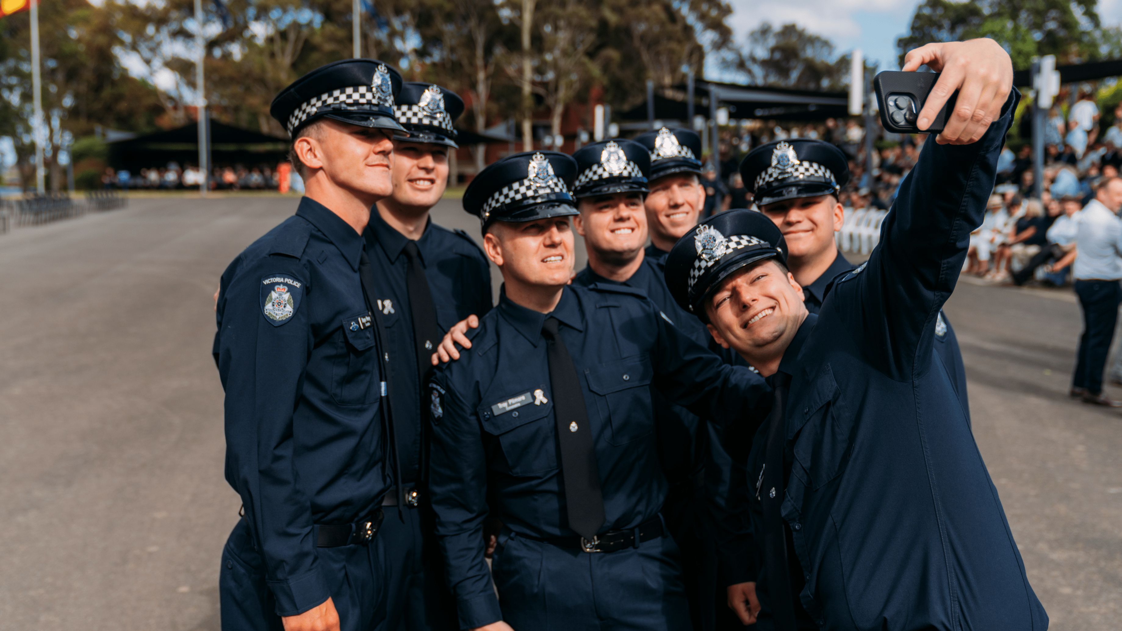 A group of new constables taking a selfie