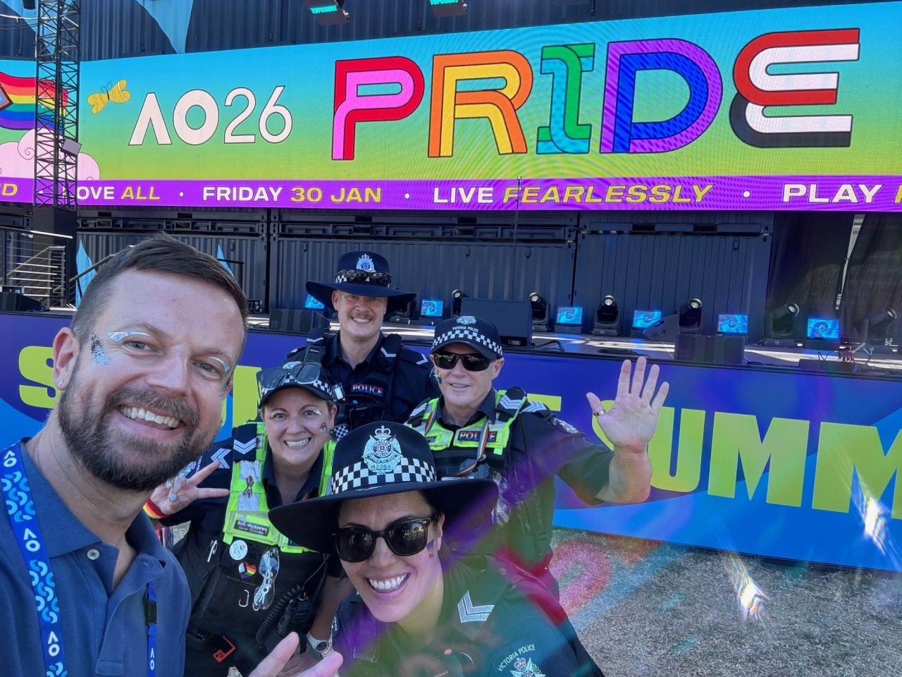 Victoria Police - LGBTIQA+ community safety - Officers at a Pride event